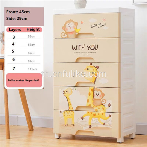 เฟอร์นิเจอร์สำหรับครอบครัว Cothes Storage Cabinet Plastic Baby Drawers